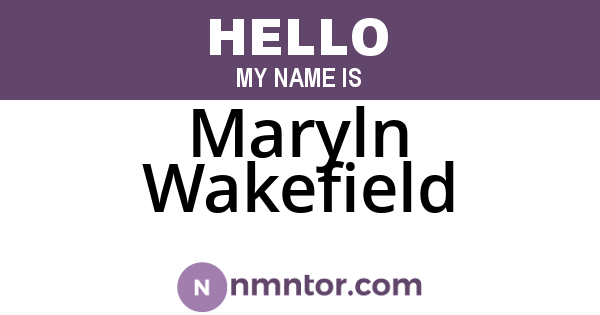 Maryln Wakefield