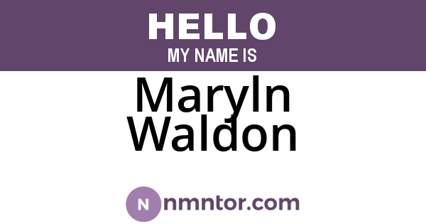 Maryln Waldon