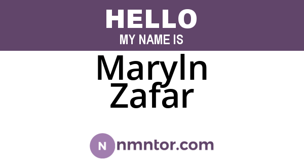 Maryln Zafar