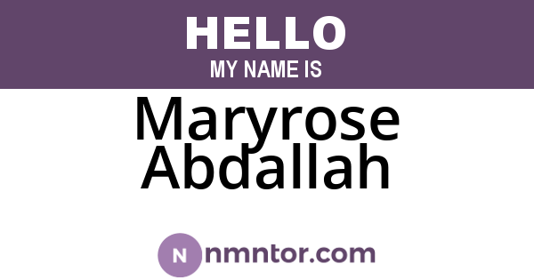 Maryrose Abdallah