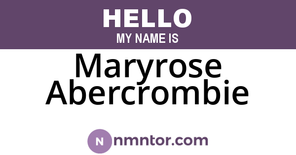 Maryrose Abercrombie