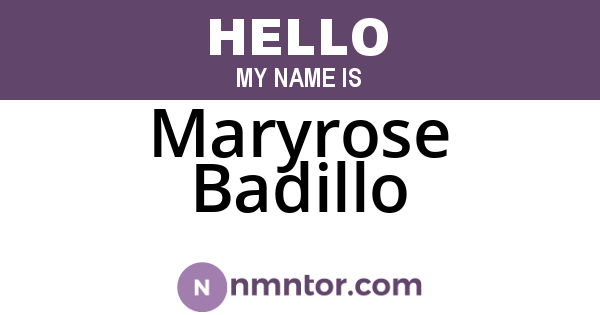 Maryrose Badillo