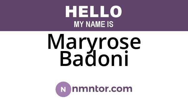 Maryrose Badoni