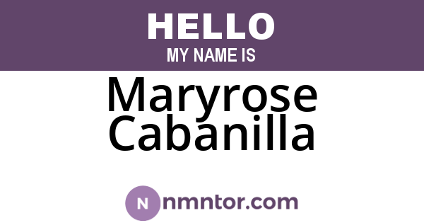 Maryrose Cabanilla