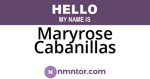 Maryrose Cabanillas