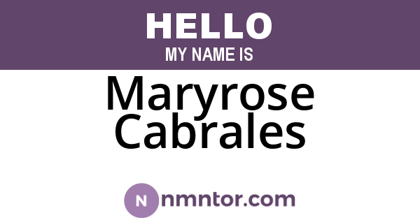Maryrose Cabrales
