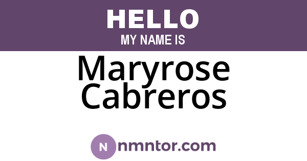 Maryrose Cabreros