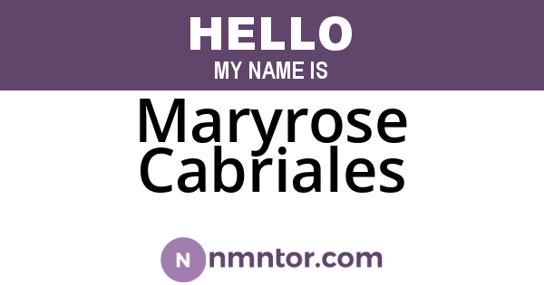 Maryrose Cabriales