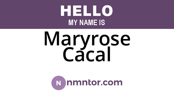 Maryrose Cacal