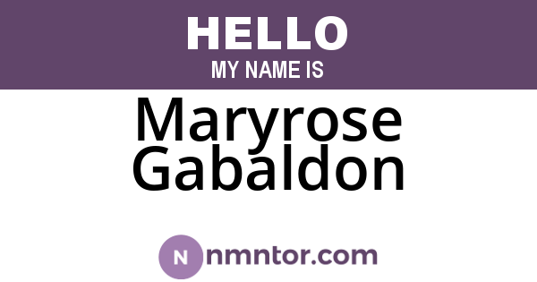 Maryrose Gabaldon