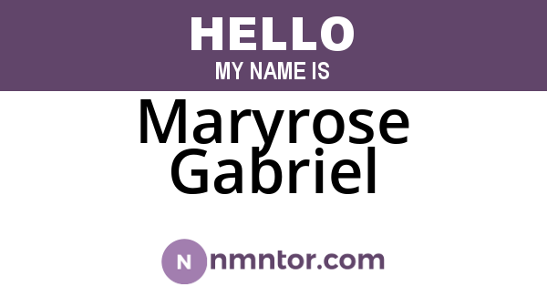 Maryrose Gabriel