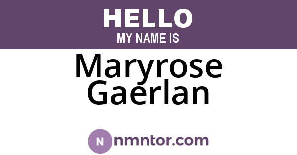 Maryrose Gaerlan