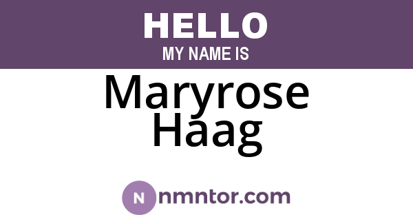 Maryrose Haag