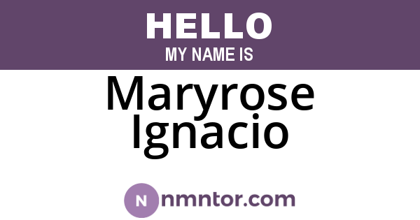 Maryrose Ignacio