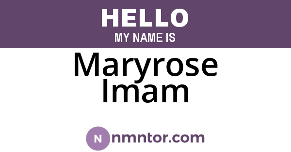 Maryrose Imam