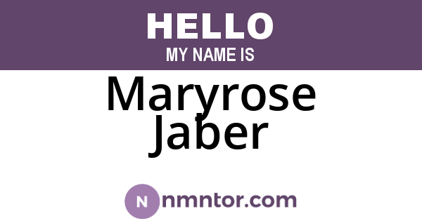 Maryrose Jaber