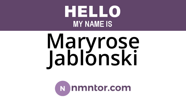 Maryrose Jablonski
