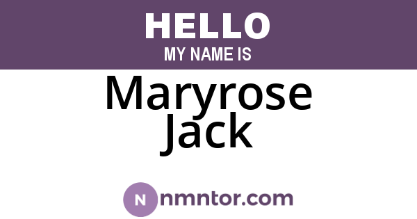 Maryrose Jack
