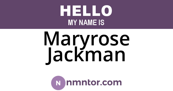 Maryrose Jackman