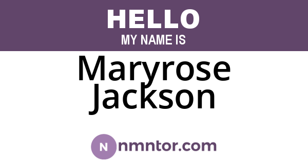 Maryrose Jackson