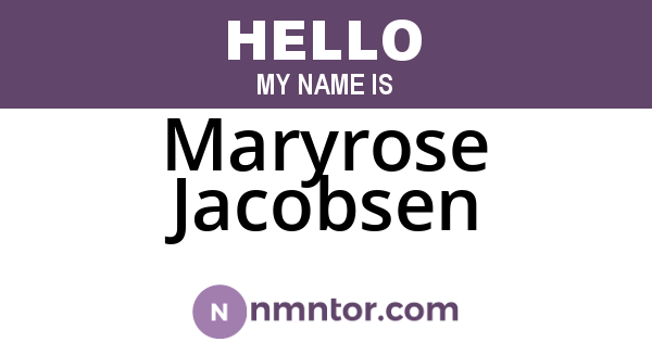 Maryrose Jacobsen