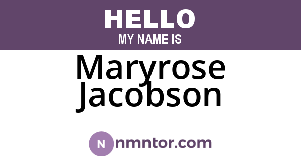 Maryrose Jacobson