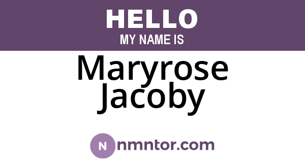 Maryrose Jacoby