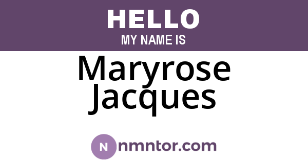 Maryrose Jacques