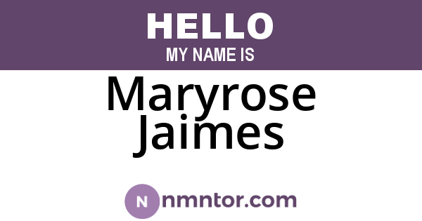 Maryrose Jaimes