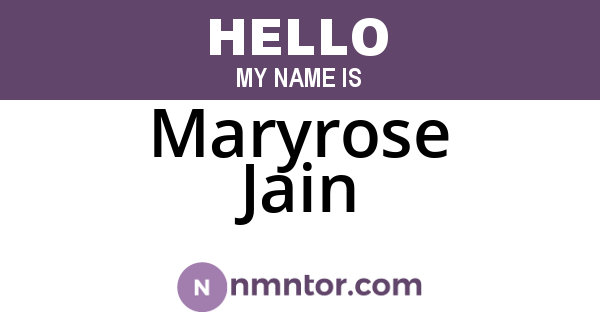 Maryrose Jain