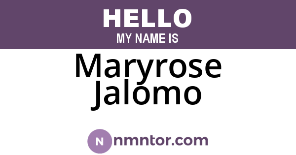 Maryrose Jalomo