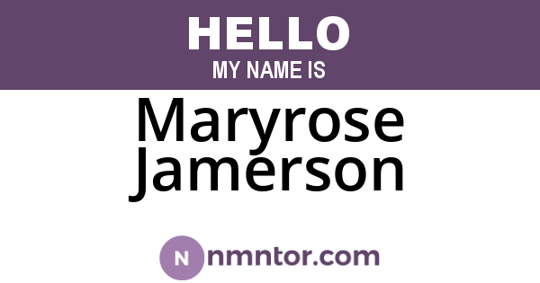 Maryrose Jamerson