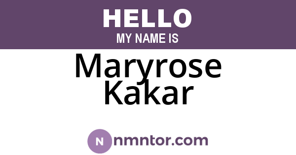 Maryrose Kakar