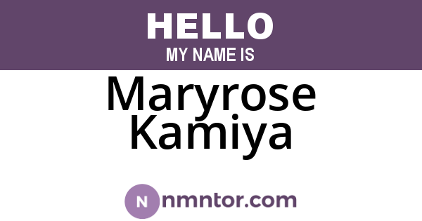 Maryrose Kamiya