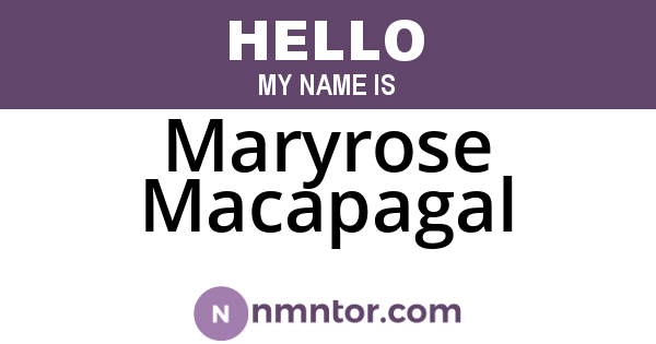 Maryrose Macapagal
