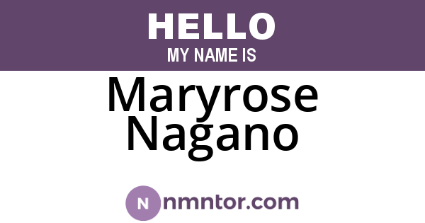 Maryrose Nagano