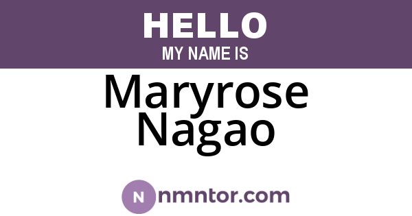 Maryrose Nagao