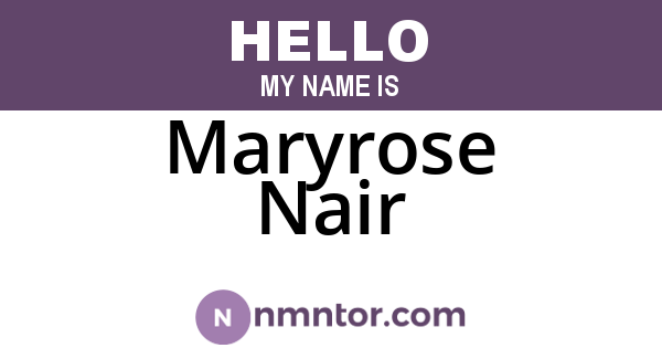Maryrose Nair