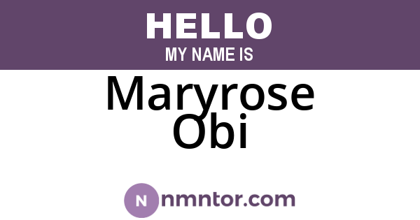 Maryrose Obi