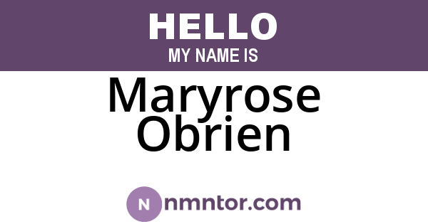 Maryrose Obrien