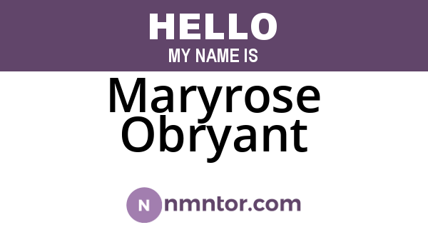 Maryrose Obryant
