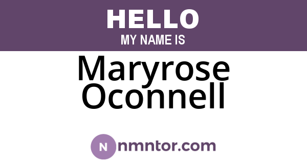 Maryrose Oconnell