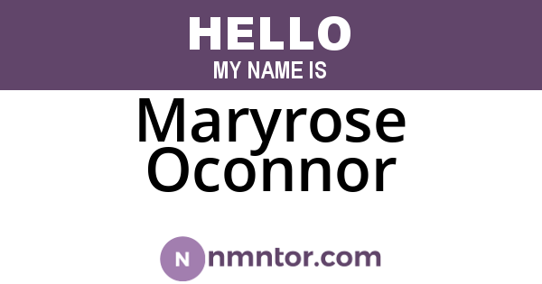 Maryrose Oconnor