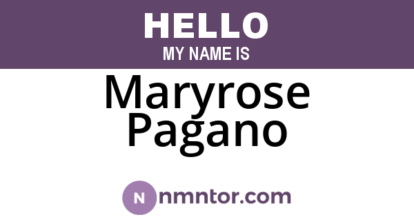 Maryrose Pagano