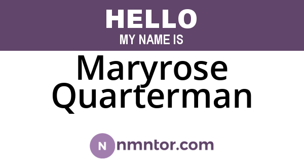 Maryrose Quarterman