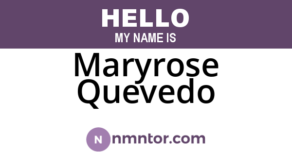 Maryrose Quevedo