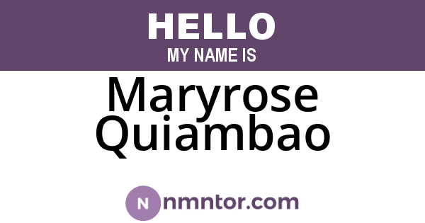 Maryrose Quiambao