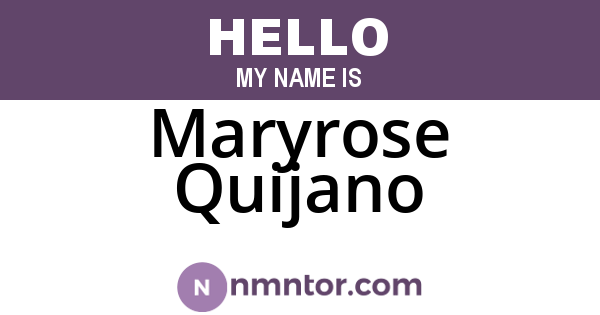 Maryrose Quijano