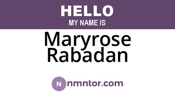 Maryrose Rabadan