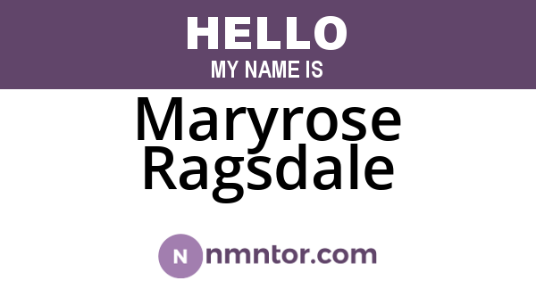 Maryrose Ragsdale